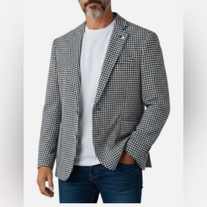 Stafford Black and White Checkered Blazer